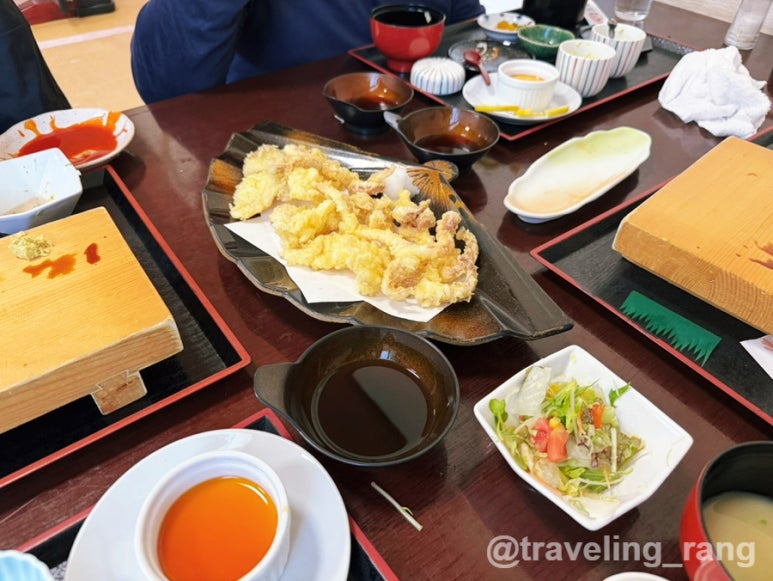 Crispy squid tempura made from leftover tentacles at Genkai Wakashiomaru