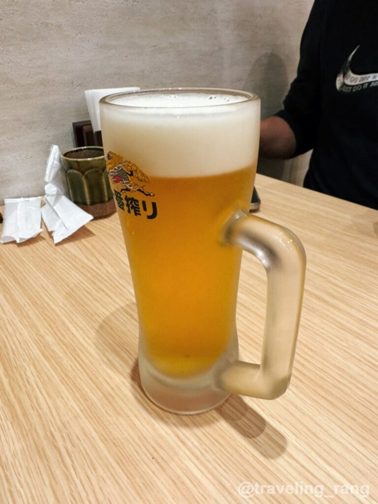Fukuoka unagi restaurant Edo Nadai Amon beer