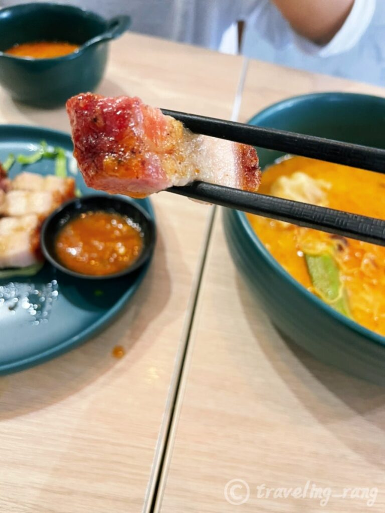 George Town noodle restaurant crispy roast pork