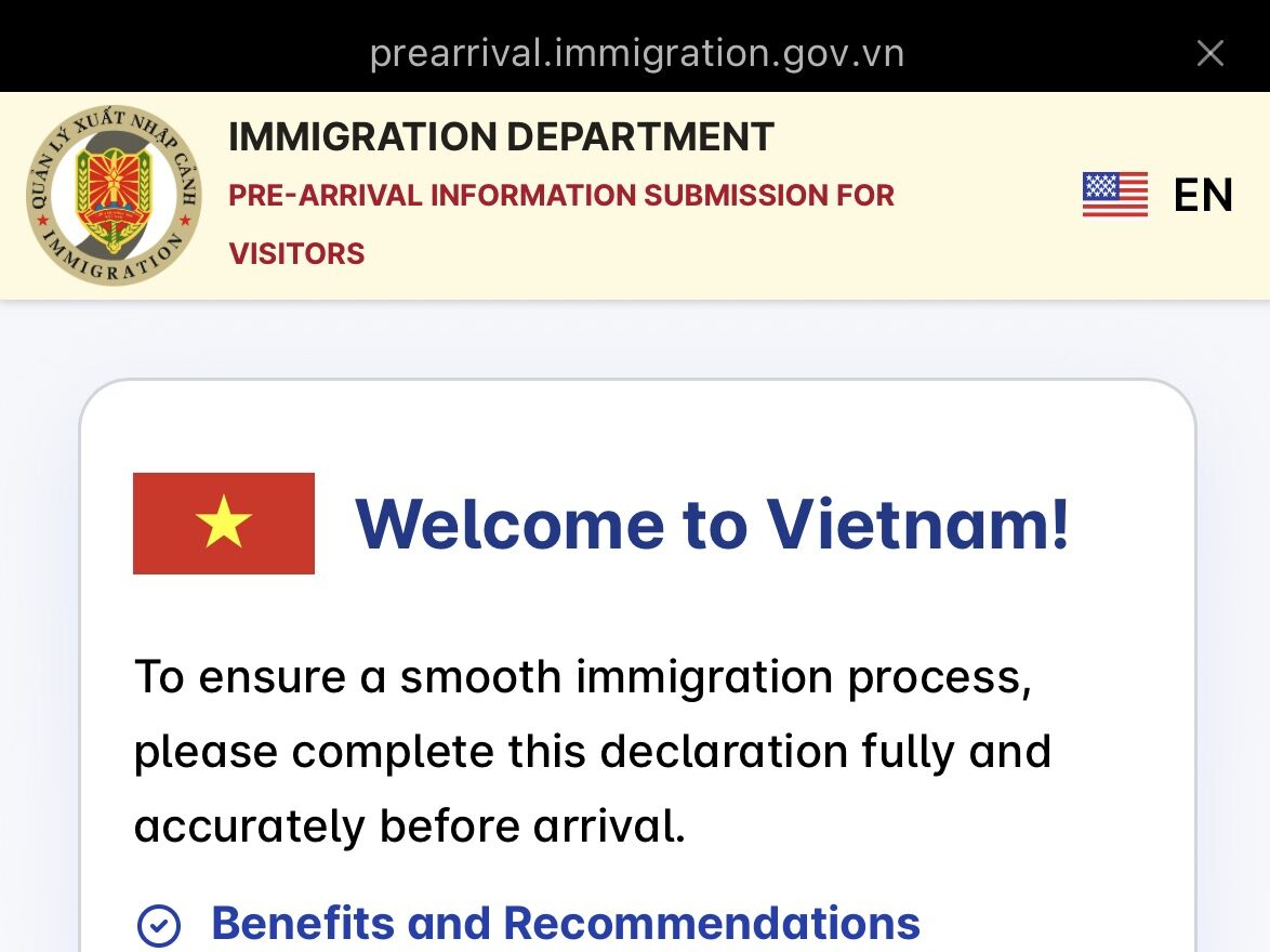Vietnam Pre-Arrival Declaration