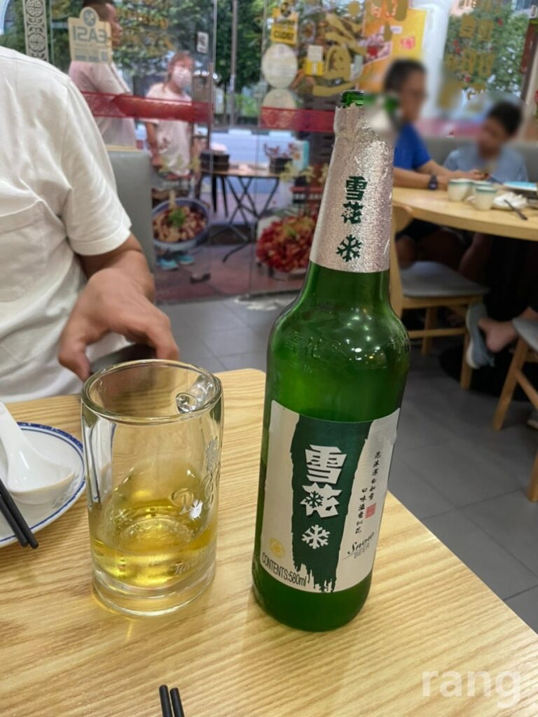 Snow Beer bottle Chinese beer Chinatown Singapore restaurant